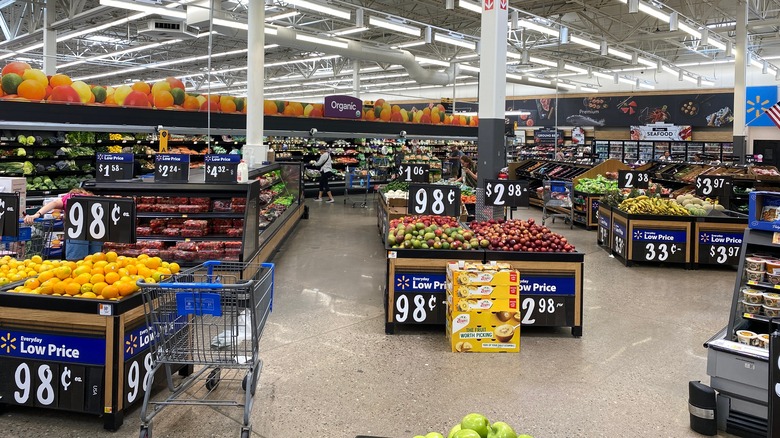 Produce section of a Walmart supercenter