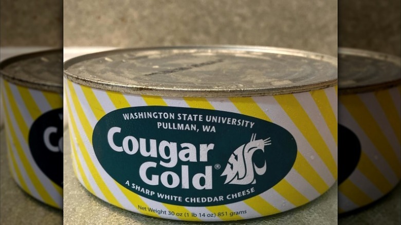 A can of Cougar Gold cheese.