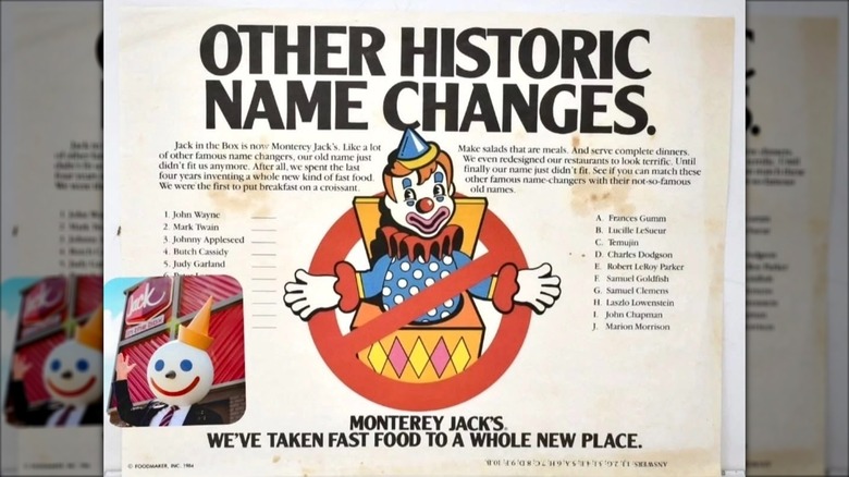 A vintage promotional tray liner from Monterey Jack's