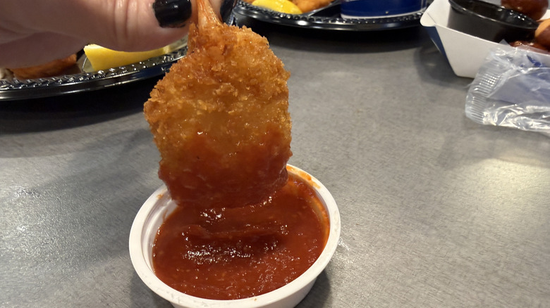 Culver's shrimp dipped in cocktail sauce