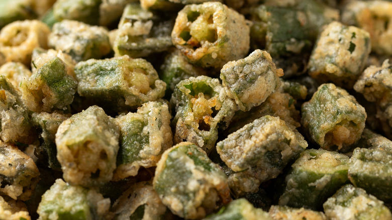 A close-up of fried okra