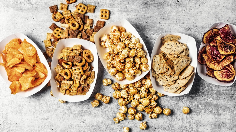 Assorted sweet and salty snacks