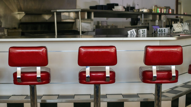 Classic American diner counter