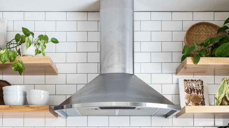 Kitchen hood in a kitchen