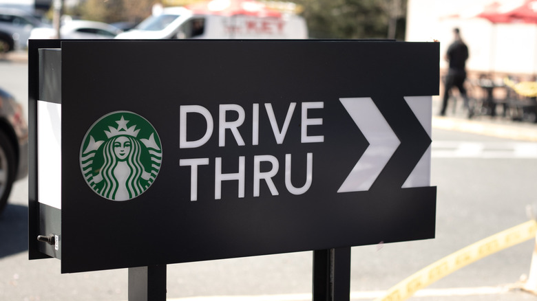 Starbucks drive-thru sign