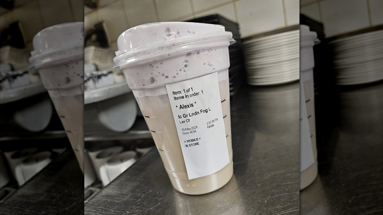 Iced London Fog with lavender cold foam