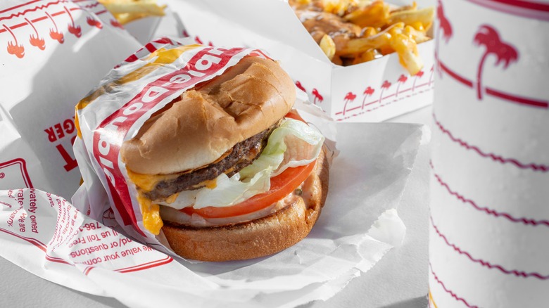 in-n-out cheeseburger with animal style fries