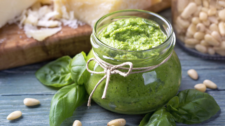 Jar of pesto
