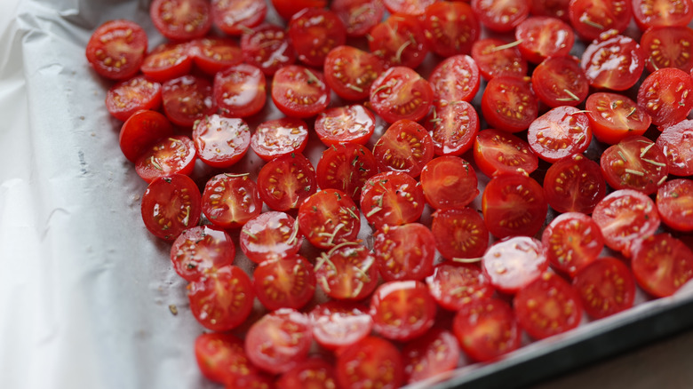 Tomatoes on sheet pan