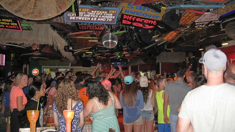 Group of patrons partying