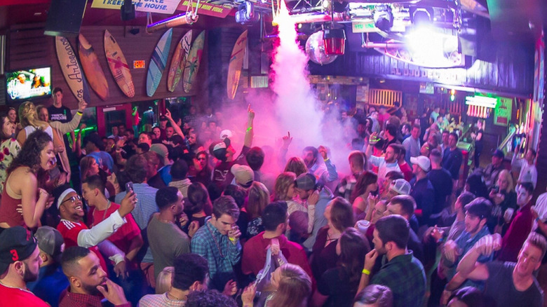 Patrons partying on dance floor at Señor Frog's in Myrtle Beach