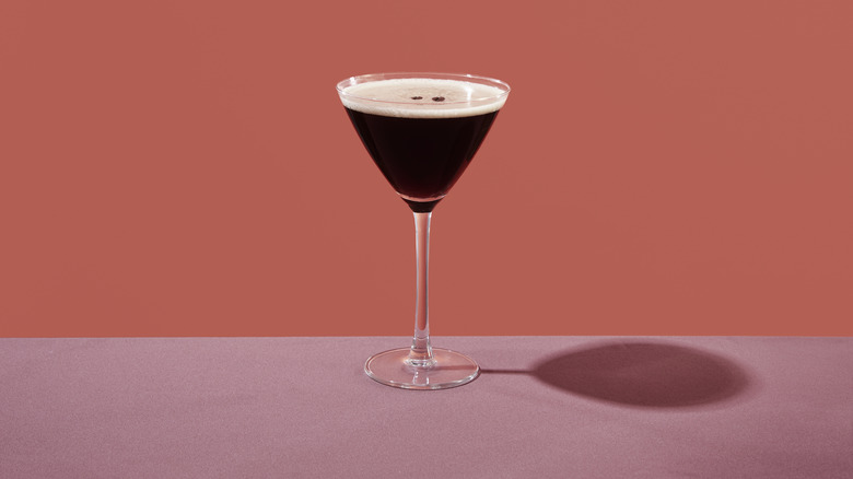 espresso martini in a martini glass