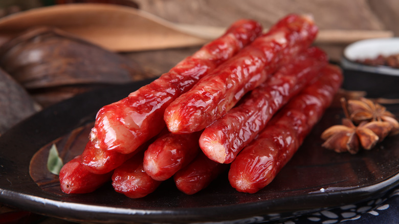 Stack of lap cheong sausage