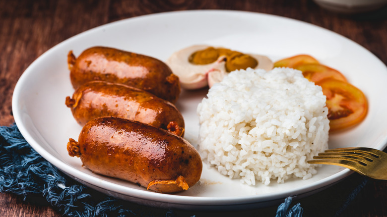 Longanisa sausage with rice