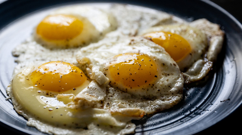 fried eggs on a plate