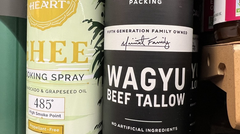 A can of wagyu beef tallow spray at a store.