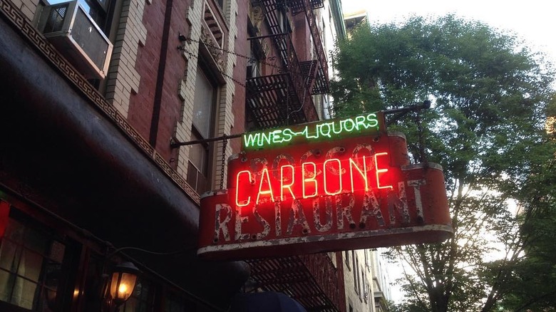 exterior of Carbone sign