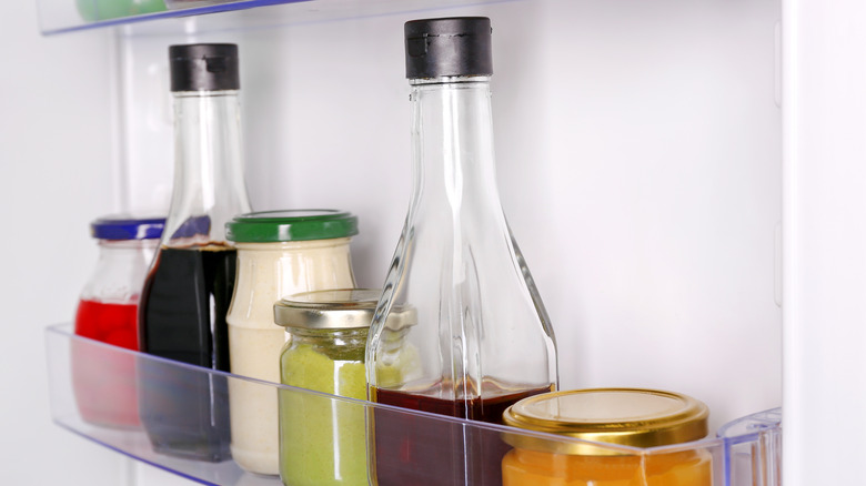 soy sauce in fridge door