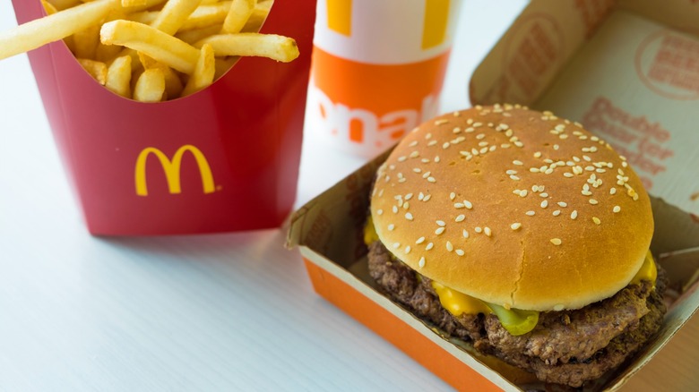 McDonald's double quarter pounder and fries