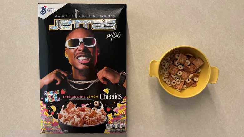 jettas mix cereal box with bowl