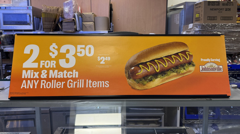 Johnsonville sign in a 7-Eleven store