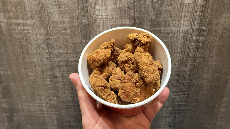 A cup of Jollibee Chicken Nuggets