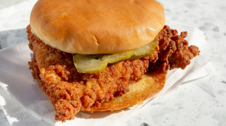 A fried chicken sandwich.