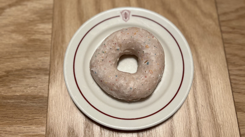 a doughnut on a plate