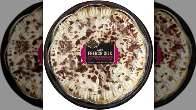 Private Selection Dark French Silk Crème Pie in clear-topped black plastic packaging