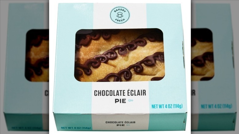 Bakery Fresh Chocolate Eclair Mini Pie in a cardboard bakery box