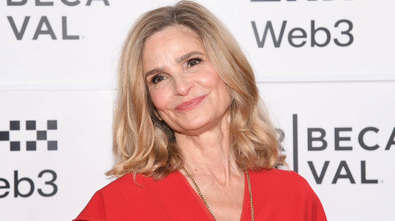Kyra Sedgwick in red dress at event