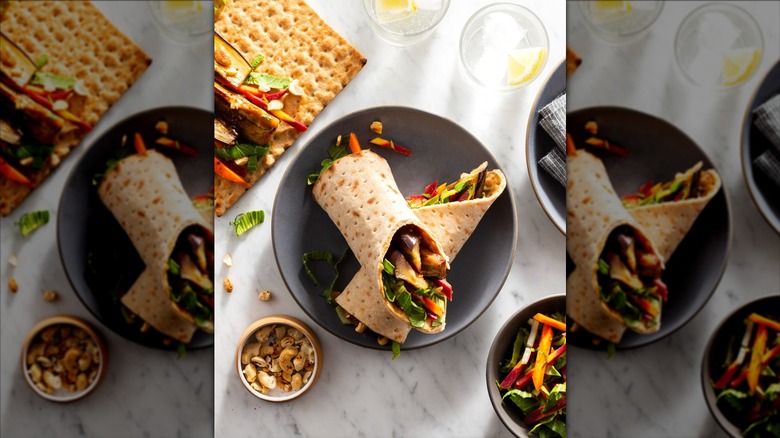 Sunbasket ready-made meal burrito-type meal with veggies