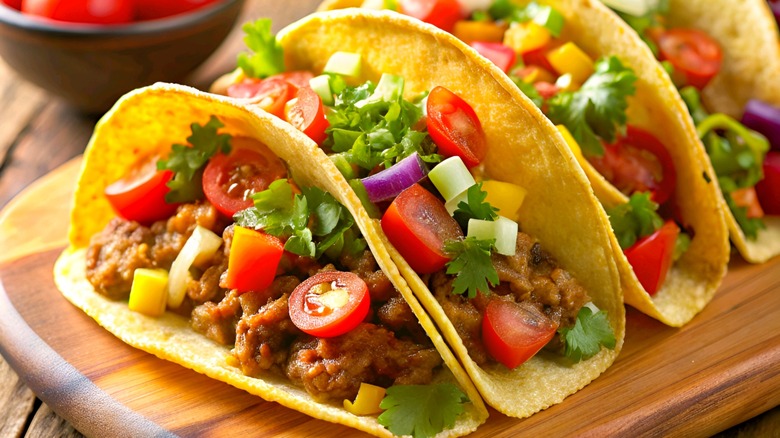 Tacos with ground beef