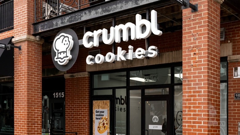 Crumbl Cookies storefront with logo