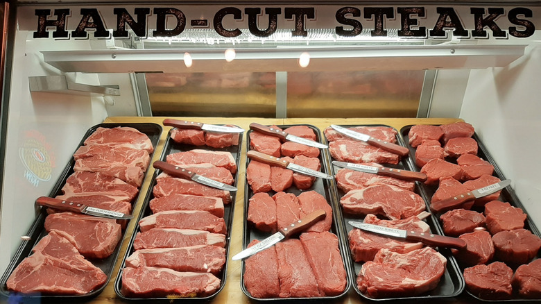 Steak cabinet at Texas Roadhouse