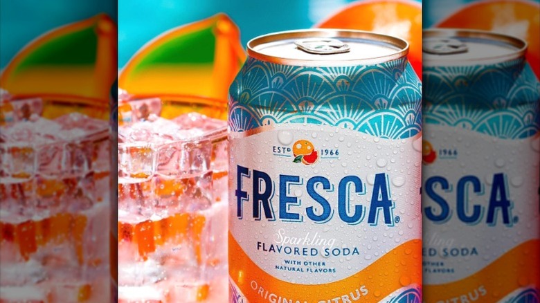 A close-up of a can of Fresca.