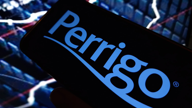 Perrigo company logo on a mobile phone