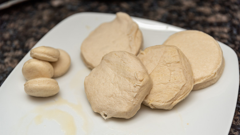 Canned biscuit dough shapped into donut holes