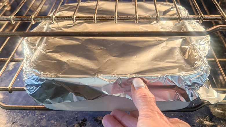 baking dish in the oven