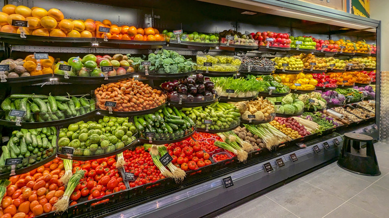 The produce section of a grocery store.