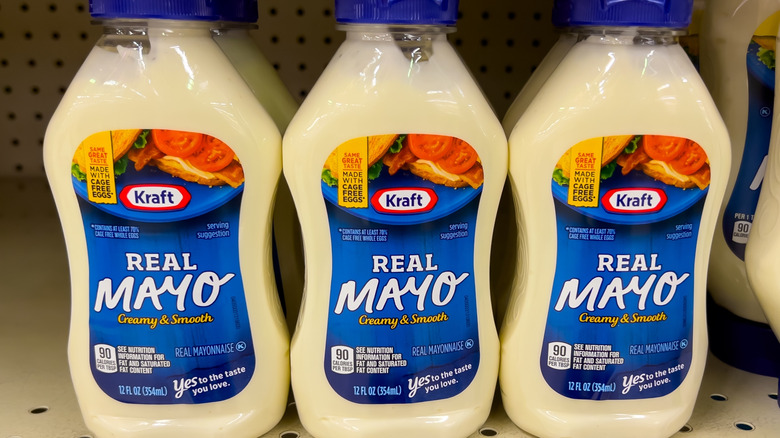 Plastic bottles of Kraft mayonnaise