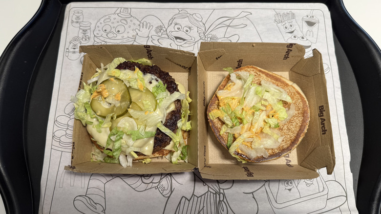 open-face Big Arch sandwich in a box
