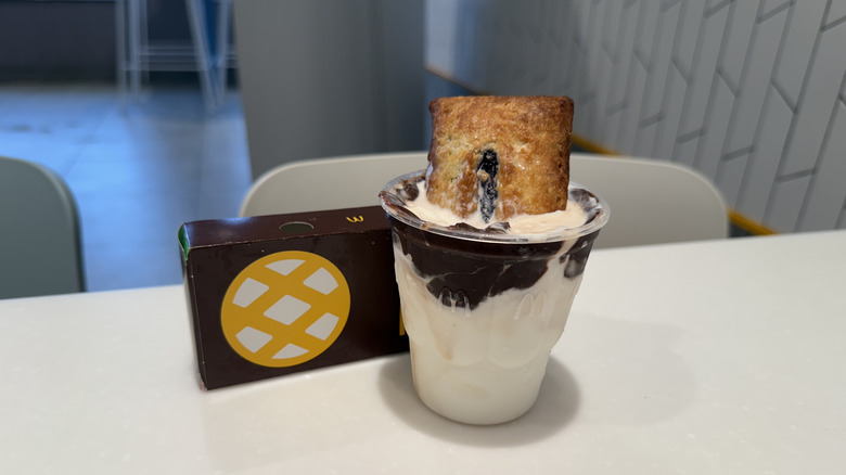 a Pie dipped in ice cream