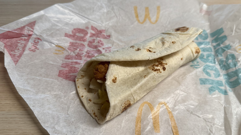 Caesar Snack Wrap on McDonald's packaging
