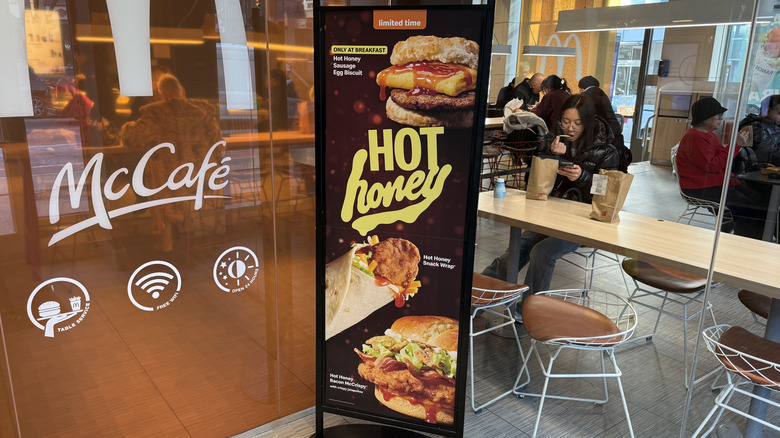Hot Menu sign within a McDonald's