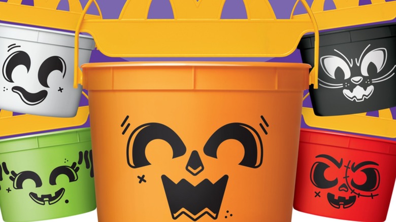 Five different Boo Buckets from McDonald's