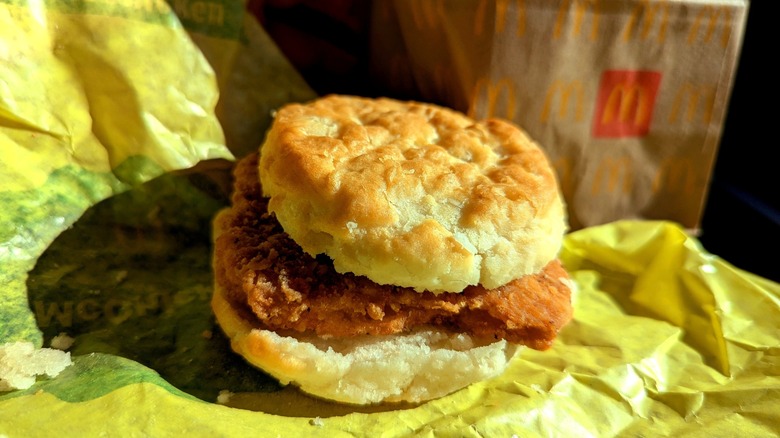 McDonald's chicken on a biscuit