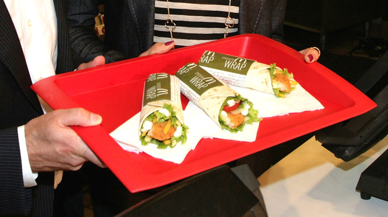 mcdonald's snack wraps on platter