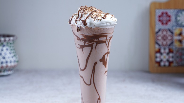 A chocolate milkshake.
