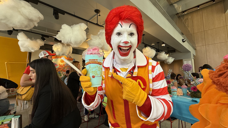 Ronald McDonald shows off the new Mt. McDonaldland Shake